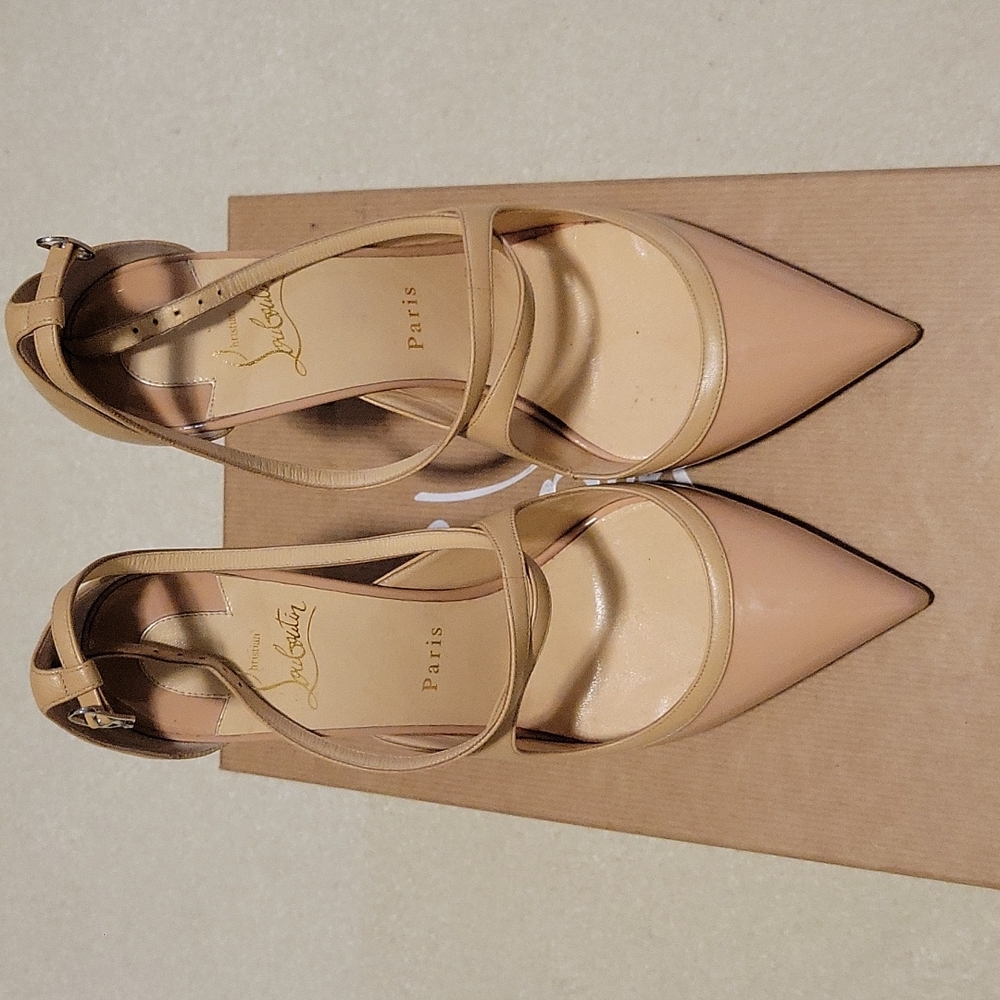 Christian Louboutin Nude cross strap heels